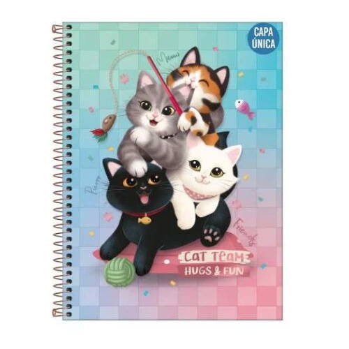 Caderno Univ. Cd 11 Purrfect Cats 80 Folhas - Tilibra