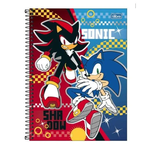 Caderno Universitário 1 Matéria Sonic 80 Folhas Tilibra