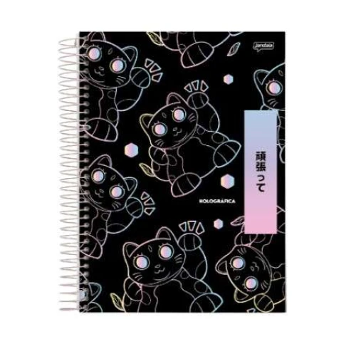Caderno Universitário 10 Matérias Holográfica 160 Folhas - Jandaia