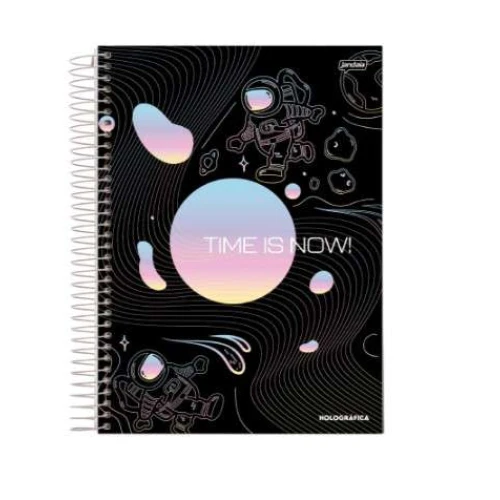 Caderno Universitário 10 Matérias Holográfica 160 Folhas - Jandaia