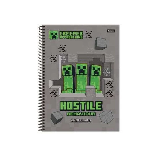 Caderno Universitário 10 matéria Minecraft 160 Folhas Foroni Caderno Universitário 10 matéria Minecraft 160 Folhas Foroni