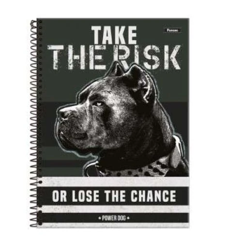 Caderno Universitário 10 matéria Power Dog 160 Folhas  Foroni