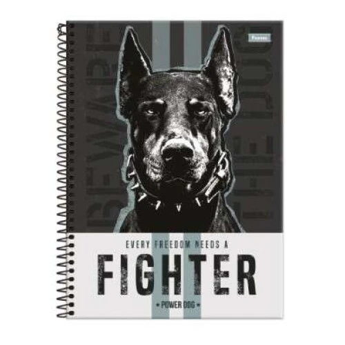 Caderno Universitário 10 matéria Power Dog 160 Folhas  Foroni