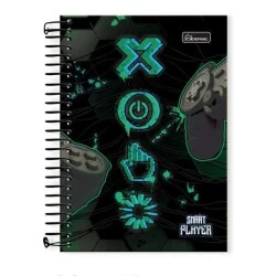 Caderno Universitário 10 matérias Smart Player 160 Folhas - Cadersil