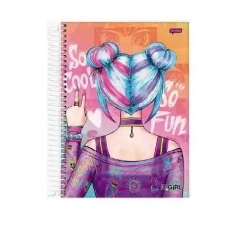 Caderno Universitario 101 It Girl -Jandaia 200 folhas