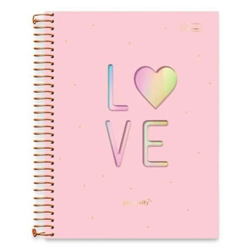 Caderno Universitário Positivity 10 Matérias 168 Folhas - Cadersil