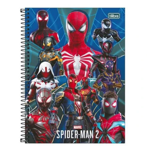 Caderno Universitário 10x1 Spider Game 160 Folhas  Tilibra