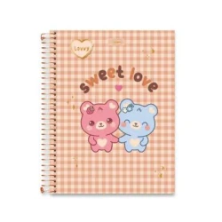 Caderno Universitário 1m Lovvy Cute Bear 80 Folhas - Cadersil