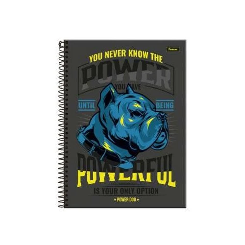 Caderno Universitário 15 matérias Power Dog 240 Folhas  Foroni