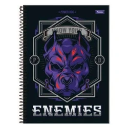 Caderno Universitário 15 matérias Power Dog 240 Folhas  Foroni