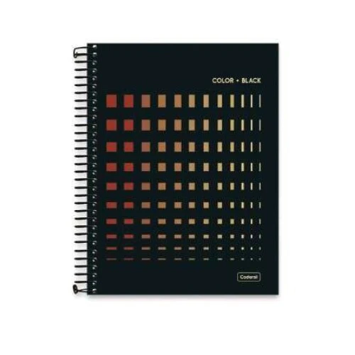 Caderno Universitário Color Black 10 matérias 160 Folhas - Cadersil