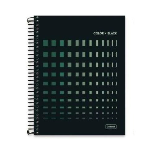 Caderno Universitário Color Black 10 matérias 160 Folhas - Cadersil