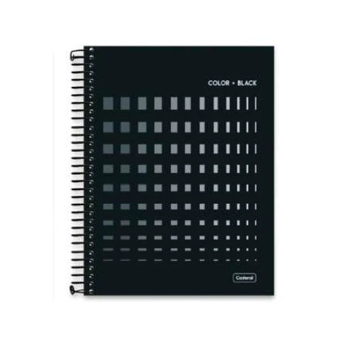 Caderno Universitário Color Black 10 matérias 160 Folhas - Cadersil