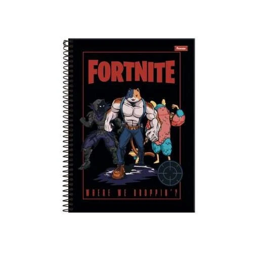 Caderno Universitário Fortnite 101 Grande 160 Folhas - Foroni