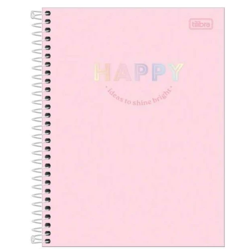 Caderno Universitário Happy 16 Materias 256 Folhas - Tilibra