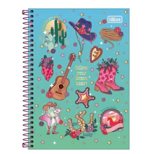 Caderno Universitário West Girl 1 matéria 80 Folhas  Tilibra