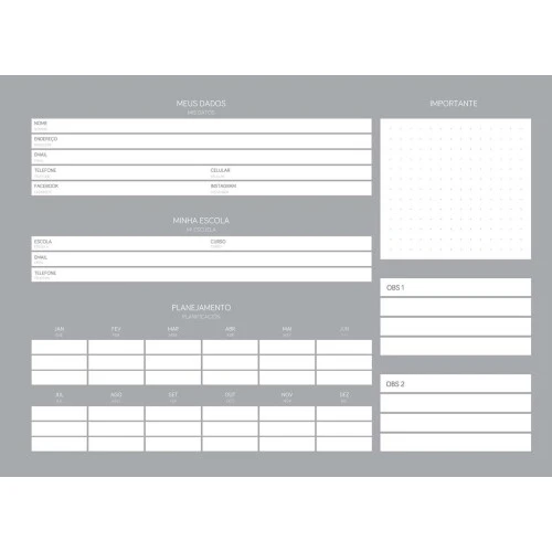 Caderno Universitário 10 Matérias Stone 160 folhas - Jandaia