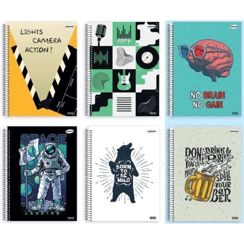 Caderno Universitário 10 Matérias Kbom 200 Folhas - São Domingos