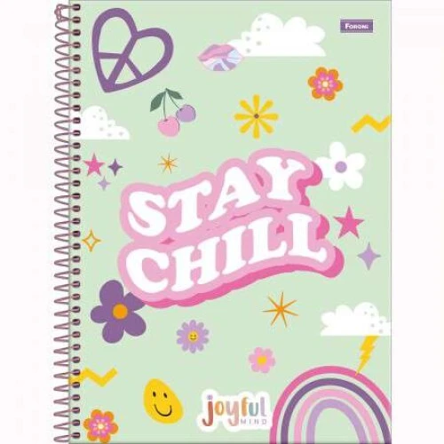 Caderno Universitário 10 matéria Joyful 160 Folhas  Foroni