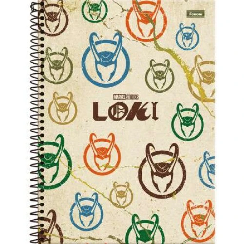 Caderno Universitário 10 matéria Loki 160 Folhas  Foroni