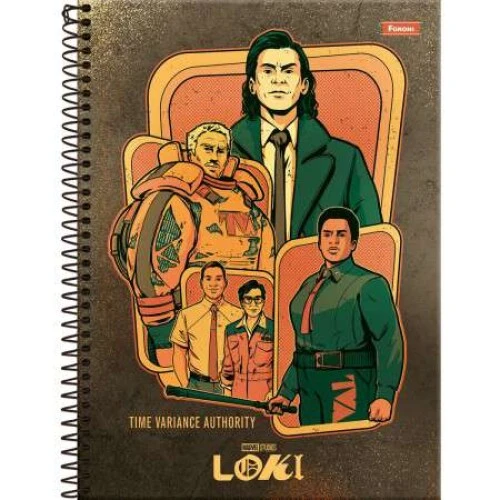 Caderno Universitário 10 matéria Loki 160 Folhas  Foroni