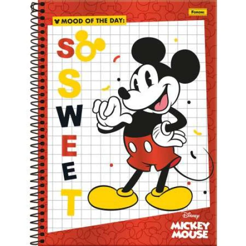 Caderno Universitário 101 Mickey Mouse Grande 160 Folhas Foroni Caderno Universitário 101 Mickey Mouse Grande 160 Folhas Foroni