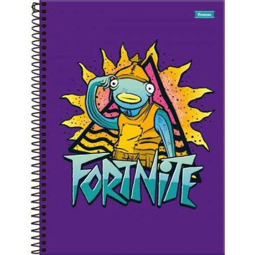 Caderno Universitário 15 matérias Fortnite 240 Folhas  Foroni