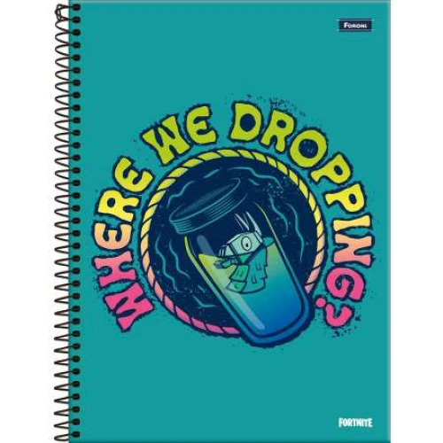 Caderno Universitário 15 matérias Fortnite 240 Folhas  Foroni