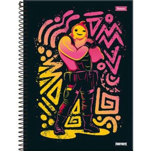 Caderno Universitário 15 matérias Fortnite 240 Folhas  Foroni
