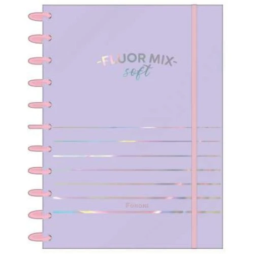 Caderno Tilidisco Fluor Mix Soft 1 matéria 80 Folhas  Foroni