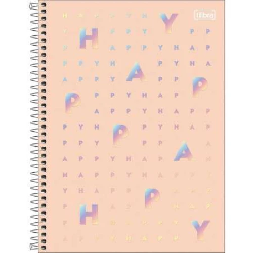 Caderno Universitário Happy 16 Materias 256 Folhas - Tilibra