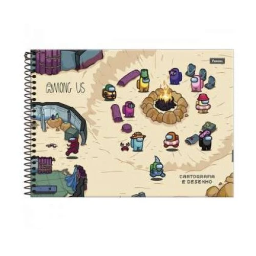 Caderno de Desenho Among Us 80 Folhas - Foroni