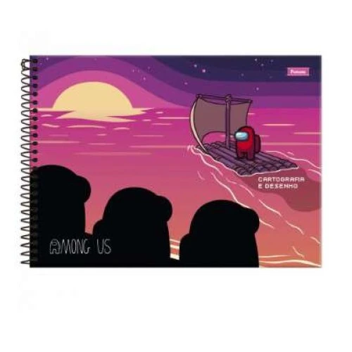 Caderno de Desenho Among Us 80 Folhas - Foroni
