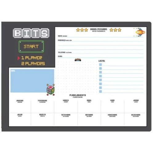 Caderno de Desenho Bits 80 Folhas - Jandaia