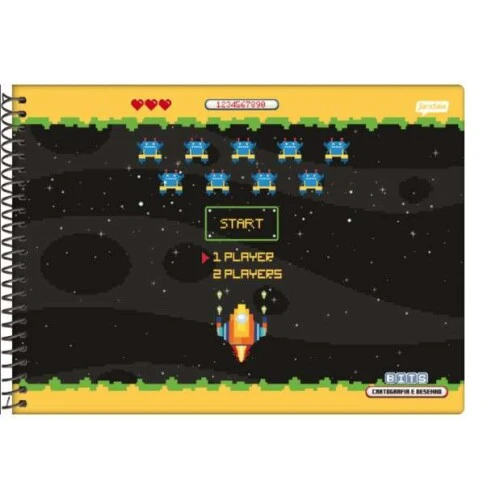 Caderno de Desenho Bits 80 Folhas - Jandaia