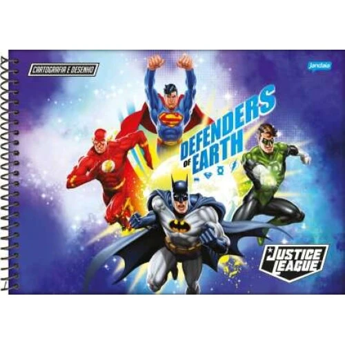 Caderno de Desenho Liga da Justiça 80 Folhas - Jandaia
