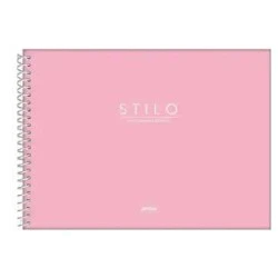 Caderno de Desenho Stilo Rosa 80 Folhas - Jandaia