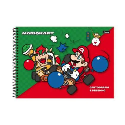 Caderno de Desenho Super Mário 80 Folhas - Foroni Caderno de Desenho Super Mário 80 Folhas - Foroni