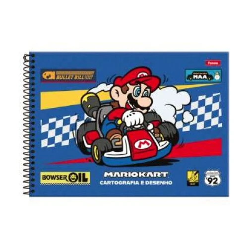 Caderno de Desenho Super Mário 80 Folhas - Foroni Caderno de Desenho Super Mário 80 Folhas - Foroni