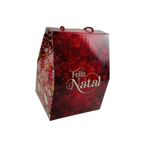 Caixa Decorada de Natal Vermelha - Da Cruz