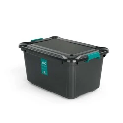 Caixa Plástica Organizadora 27L preta - Plasvale