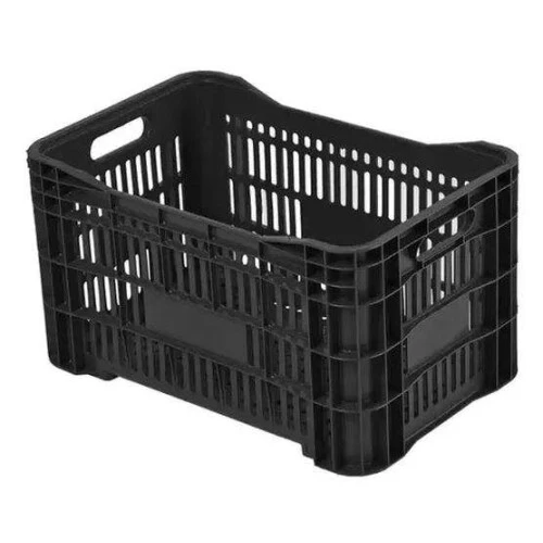 Caixa Plástica Reciclada de Mercado Preta Caixa Plástica Reciclada de Mercado Preta