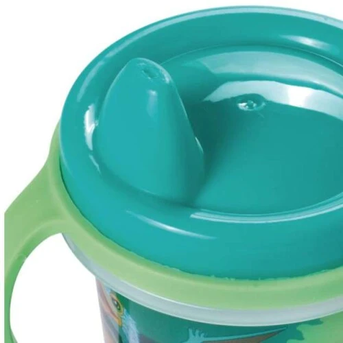 Caneca Plástica Dinossouro Baby Com Tampa e Bico Verde  - Plasútil