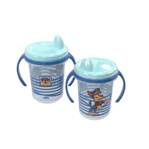 Caneca Plástica Patrulha Canina Com Tampa e Bico Azul 330ml - Plasútil