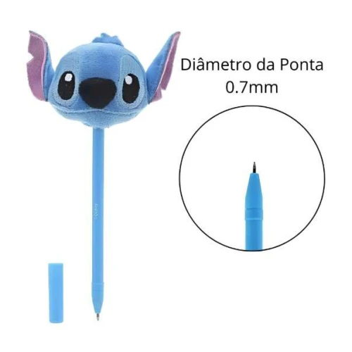 Caneta Esferográfica 0,7mm Face Plush Stitch- Molin