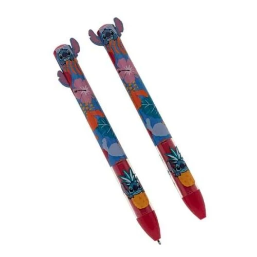 Caneta Esferográfica Stitch Retratil Bicolor Azul e Vermelho - Molin