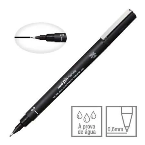 Caneta Esferográfica Pin Fine Line Preta 0.6mm Caneta Esferográfica Pin Fine Line Preta 0.6mm