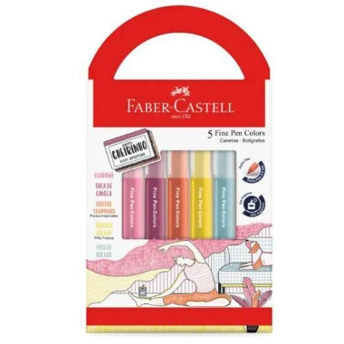 Caneta Fine Pen Colors Cheirinho - Estojo c/5 unidades - Faber Castell