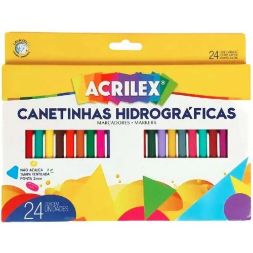 Caneta Hidrocor 24 Regular - Acrilex