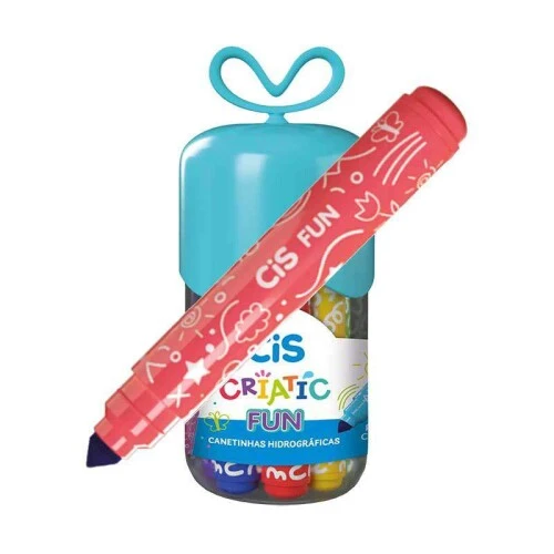 Caneta Hidrográfica - Hidrocor Cis Criatic Big Fun - 12 Cores Tampa Verde